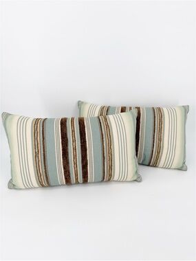 2 Elaine Smith's Inconceivable Outdoor® Striped Lumbar Pillows